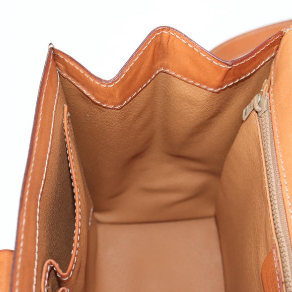 CELINE Macadam Canvas Hand Bag PVC Leather 2way Brown Gold Auth ki5899