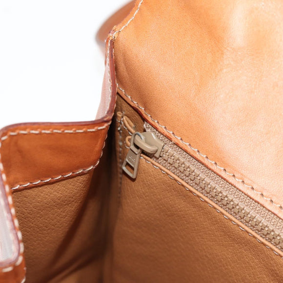 CELINE Macadam Canvas Hand Bag PVC Leather 2way Brown Gold Auth ki5899