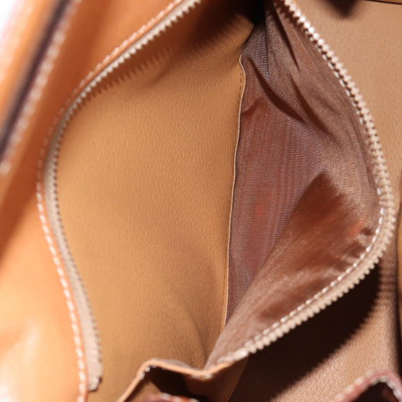 CELINE Macadam Canvas Hand Bag PVC Leather 2way Brown Gold Auth ki5899