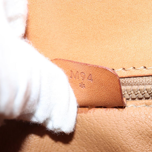 CELINE Macadam Canvas Hand Bag PVC Leather 2way Brown Gold Auth ki5899