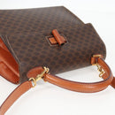 CELINE Macadam Canvas Hand Bag PVC Leather 2way Brown Gold Auth ki5899-6