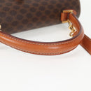 CELINE Macadam Canvas Hand Bag PVC Leather 2way Brown Gold Auth ki5899-14