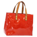 LOUIS VUITTON Monogram Vernis Reade PM Hand Bag Red Rouge M91088 LV Auth ki5902-1
