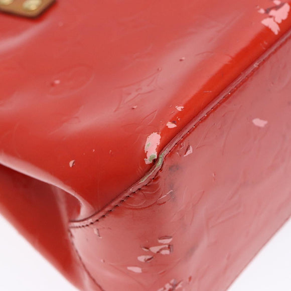 LOUIS VUITTON Monogram Vernis Reade PM Hand Bag Red Rouge M91088 LV Auth ki5902