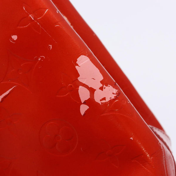 LOUIS VUITTON Monogram Vernis Reade PM Hand Bag Red Rouge M91088 LV Auth ki5902