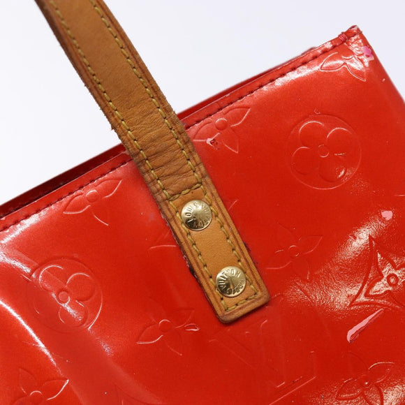 LOUIS VUITTON Monogram Vernis Reade PM Hand Bag Red Rouge M91088 LV Auth ki5902