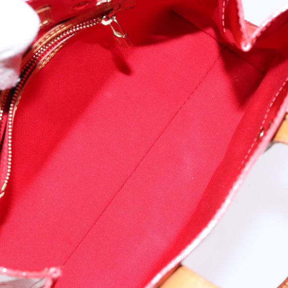 LOUIS VUITTON Monogram Vernis Reade PM Hand Bag Red Rouge M91088 LV Auth ki5902