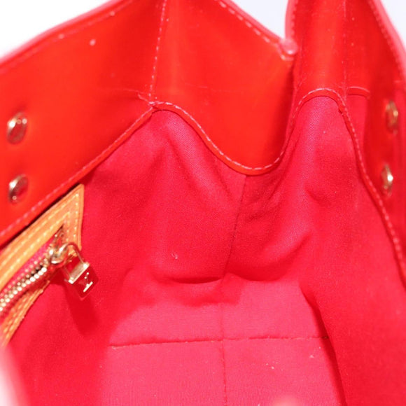LOUIS VUITTON Monogram Vernis Reade PM Hand Bag Red Rouge M91088 LV Auth ki5902