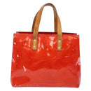 LOUIS VUITTON Monogram Vernis Reade PM Hand Bag Red Rouge M91088 LV Auth ki5902-13