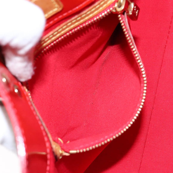 LOUIS VUITTON Monogram Vernis Reade PM Hand Bag Red Rouge M91088 LV Auth ki5902