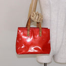 LOUIS VUITTON Monogram Vernis Reade PM Hand Bag Red Rouge M91088 LV Auth ki5902-22