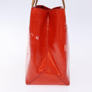 LOUIS VUITTON Monogram Vernis Reade PM Hand Bag Red Rouge M91088 LV Auth ki5902-3