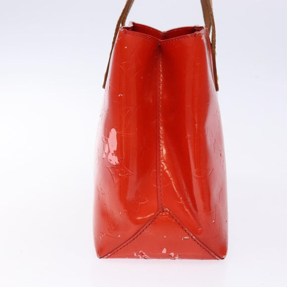 LOUIS VUITTON Monogram Vernis Reade PM Hand Bag Red Rouge M91088 LV Auth ki5902