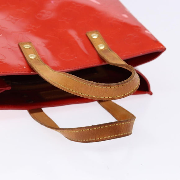 LOUIS VUITTON Monogram Vernis Reade PM Hand Bag Red Rouge M91088 LV Auth ki5902