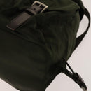PRADA Backpack Nylon Khaki Silver Auth ki5908-16