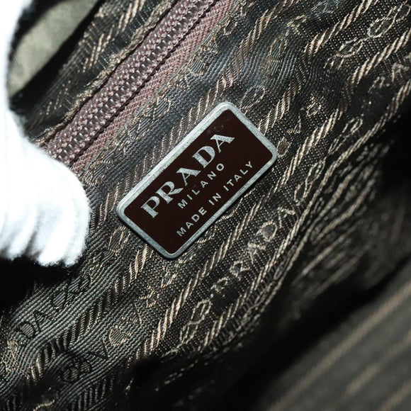 PRADA Backpack Nylon Khaki Silver Auth ki5908
