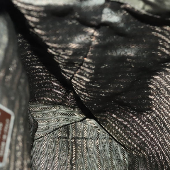 PRADA Backpack Nylon Khaki Silver Auth ki5908