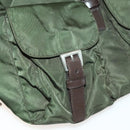 PRADA Backpack Nylon Khaki Silver Auth ki5908-26