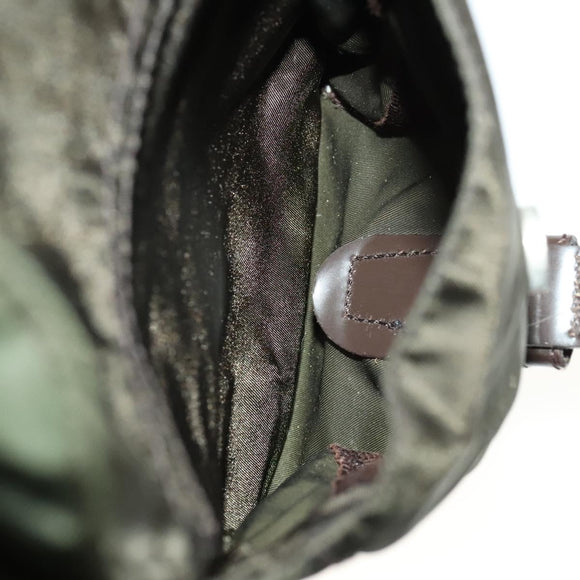 PRADA Backpack Nylon Khaki Silver Auth ki5908