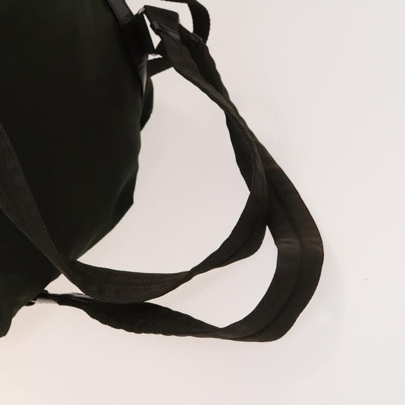PRADA Backpack Nylon Khaki Silver Auth ki5908