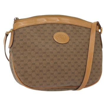 GUCCI Micro GG Supreme Shoulder Bag PVC Beige Gold Auth ki5912