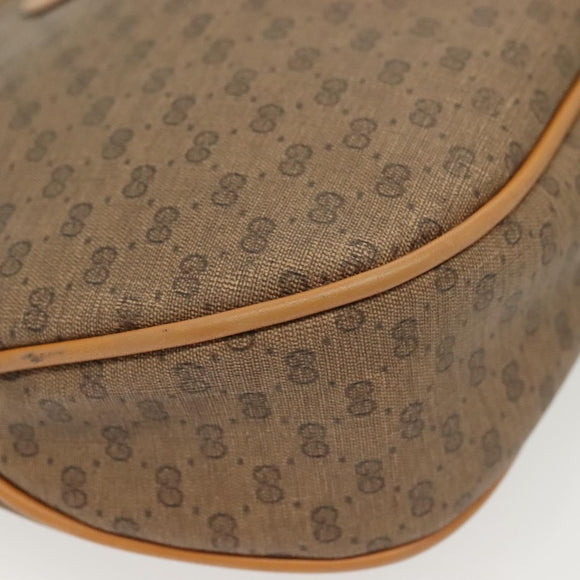 GUCCI Micro GG Supreme Shoulder Bag PVC Beige Gold Auth ki5912