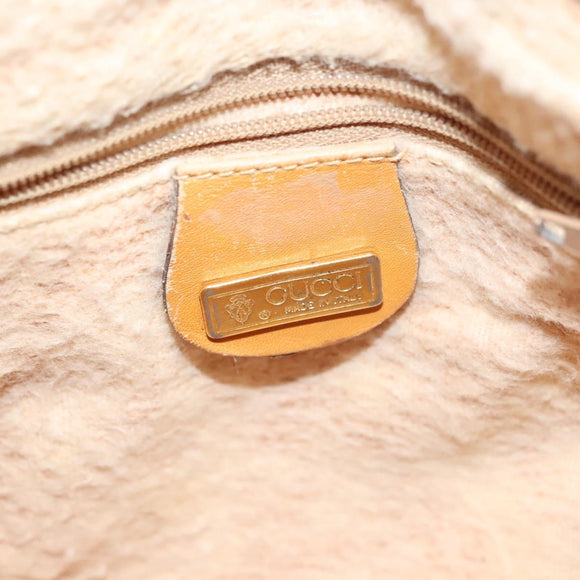 GUCCI Micro GG Supreme Shoulder Bag PVC Beige Gold Auth ki5912