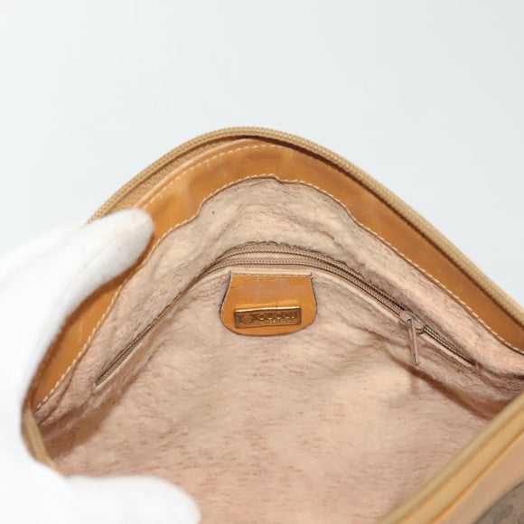 GUCCI Micro GG Supreme Shoulder Bag PVC Beige Gold Auth ki5912