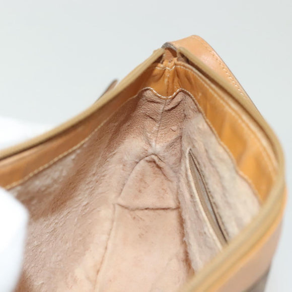 GUCCI Micro GG Supreme Shoulder Bag PVC Beige Gold Auth ki5912