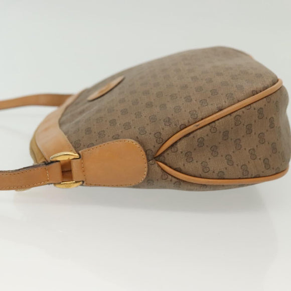 GUCCI Micro GG Supreme Shoulder Bag PVC Beige Gold Auth ki5912