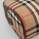 Burberrys Nova Check Hand Bag Canvas Beige Gold Auth ki5913-13