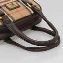 Burberrys Nova Check Hand Bag Canvas Beige Gold Auth ki5913-7