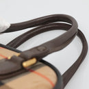 Burberrys Nova Check Hand Bag Canvas Beige Gold Auth ki5913-8