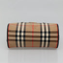 Burberrys Nova Check Hand Bag Canvas Beige Gold Auth ki5913-9