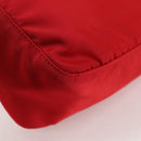 PRADA Shoulder Bag Nylon Red Silver Auth ki5917A-12