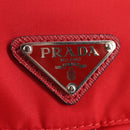 PRADA Shoulder Bag Nylon Red Silver Auth ki5917A-14