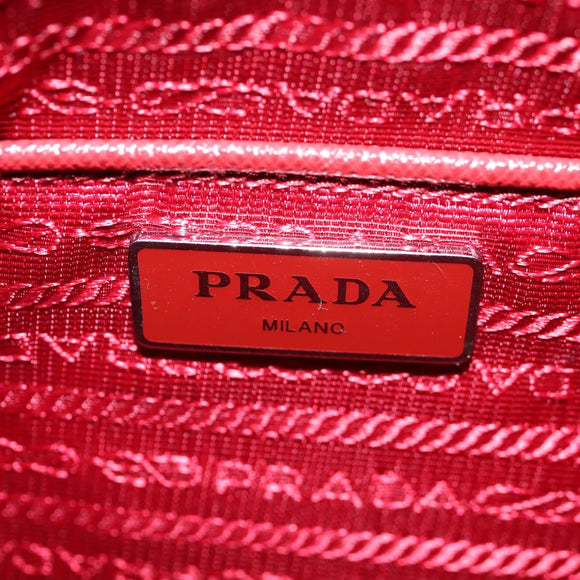 PRADA Shoulder Bag Nylon Red Silver Auth ki5917A