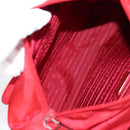 PRADA Shoulder Bag Nylon Red Silver Auth ki5917A-21