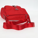 PRADA Shoulder Bag Nylon Red Silver Auth ki5917A-7