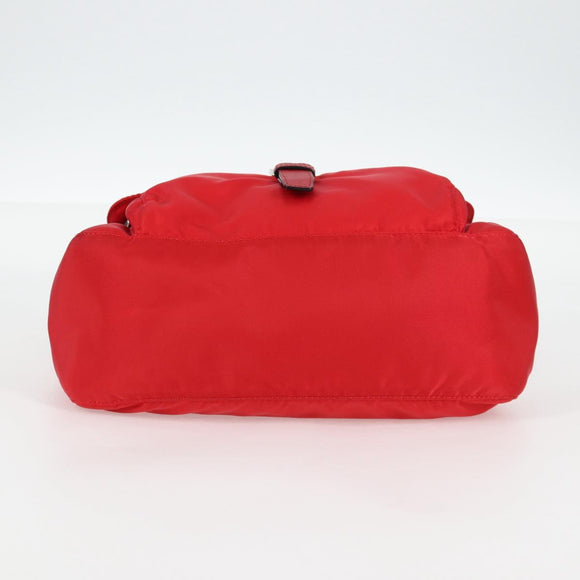PRADA Shoulder Bag Nylon Red Silver Auth ki5917A