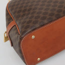 CELINE Macadam Canvas Hand Bag PVC Leather Brown Gold Auth ki5919-14