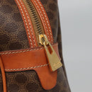 CELINE Macadam Canvas Hand Bag PVC Leather Brown Gold Auth ki5919-17