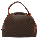 CELINE Macadam Canvas Hand Bag PVC Leather Brown Gold Auth ki5919-2