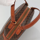CELINE Macadam Canvas Hand Bag PVC Leather Brown Gold Auth ki5919-6