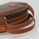 CELINE Macadam Canvas Hand Bag PVC Leather Brown Gold Auth ki5919-7