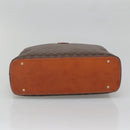 CELINE Macadam Canvas Hand Bag PVC Leather Brown Gold Auth ki5919-5