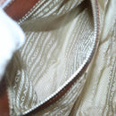 PRADA Shoulder Bag Nylon Leather Beige Silver Auth ki5925-22