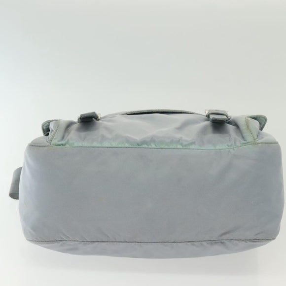 PRADA Shoulder Bag Nylon Light Blue Silver Auth ki5926