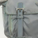 PRADA Shoulder Bag Nylon Light Blue Silver Auth ki5926-17