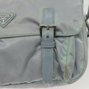 PRADA Shoulder Bag Nylon Light Blue Silver Auth ki5926-18